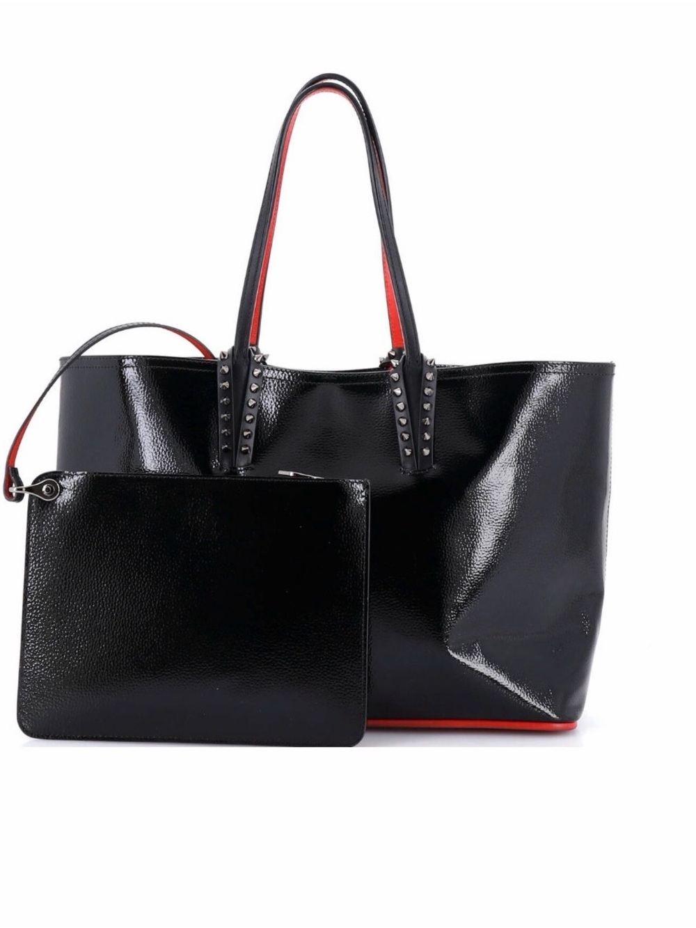 Christian Louboutin Black Patent Tote with Red Interior Trim - Picture 2 of 11